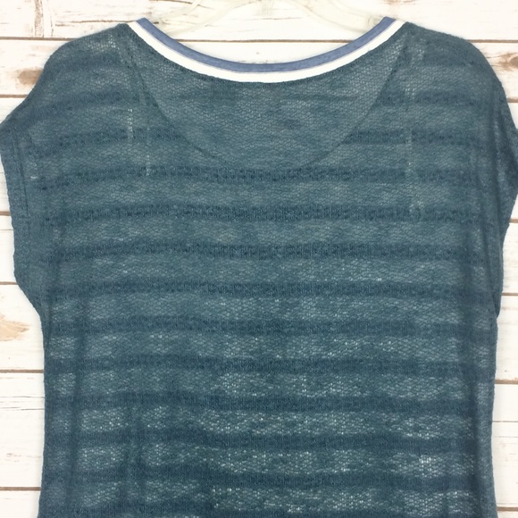 Miss Me Sheer Studded Cap Sleeve Top Size Small - Picture 7 of 8